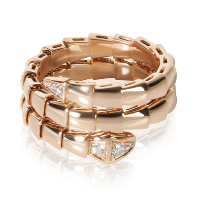 BVLGARI Rose Gold Diamond Serpenti Viper Wrap Ring fv