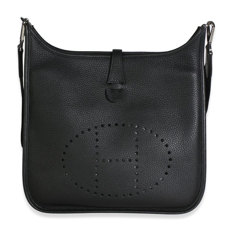 Hermès Black Clemence Evelyne III PM 29 PHW Handbag id