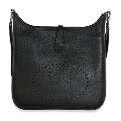 Hermès Black Clemence Evelyne III PM 29 PHW Handbag id