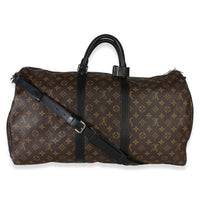 Louis Vuitton Monogram Macassar Canvas Keepall Bandouliere 55 Handbag 4