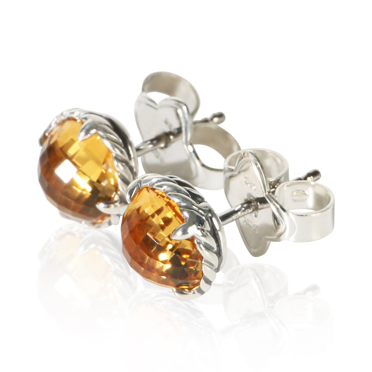 David Yurman Sterling Silver Citrine Chatelaine Earrings 2
