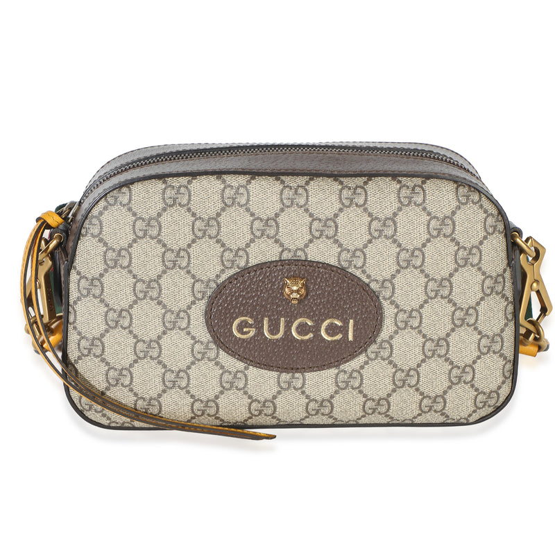 Gucci Beige Ebony GG Supreme Canvas Neo Vintage Messenger Bag Handbag id