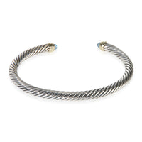 David Yurman Yellow Gold & Sterling Silver Topaz Cable Classic Bracelet bv