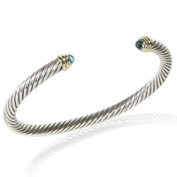 David Yurman Yellow Gold & Sterling Silver Topaz Cable Classic Bracelet pv