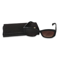 Chanel Black Acetate CC Rectangle Lens Sunglasses id