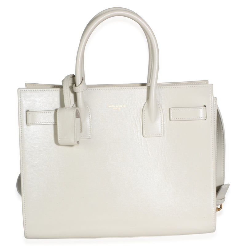 Saint Laurent Crema Soft Smooth Calfskin Baby Sac De Jour Handbag fv