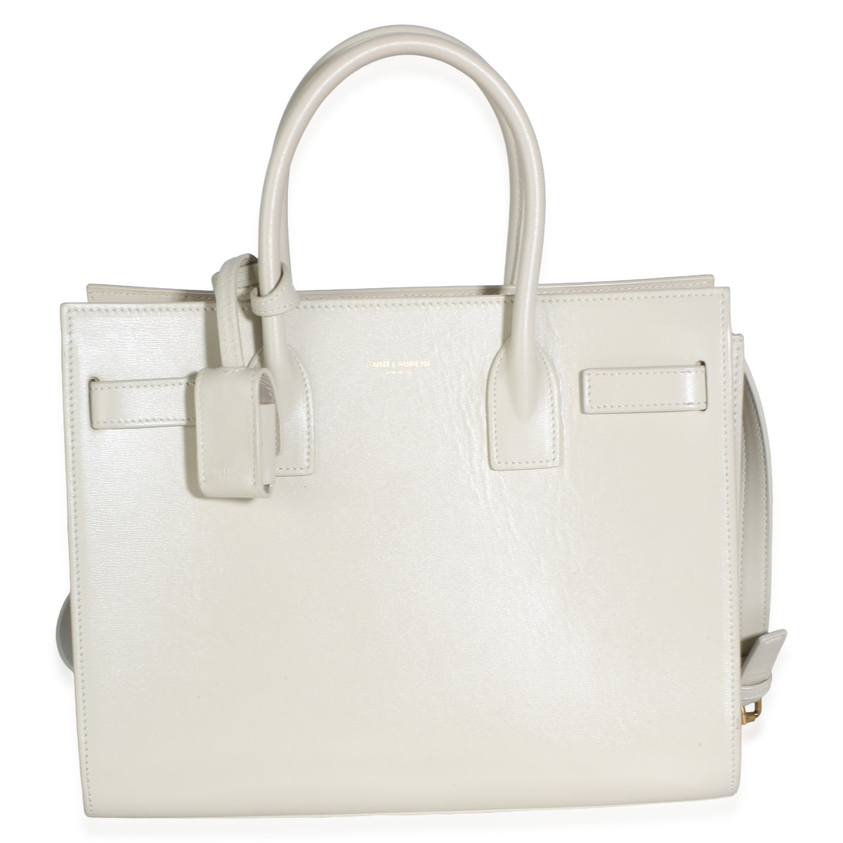 Saint Laurent Crema Soft Smooth Calfskin Baby Sac De Jour Handbag fv