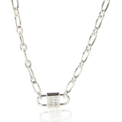 Tiffany & Co. Sterling Silver 1837 Small Double Lock Necklace fv