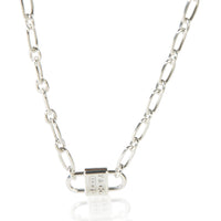 Tiffany & Co. Sterling Silver 1837 Small Double Lock Necklace fv