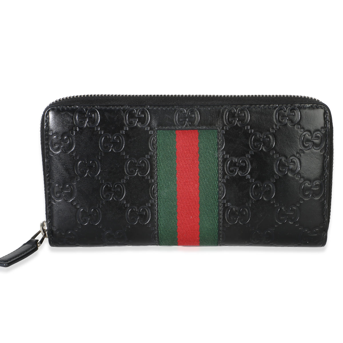 Gucci Black ssima Web Zip Around Wallet Wallet id