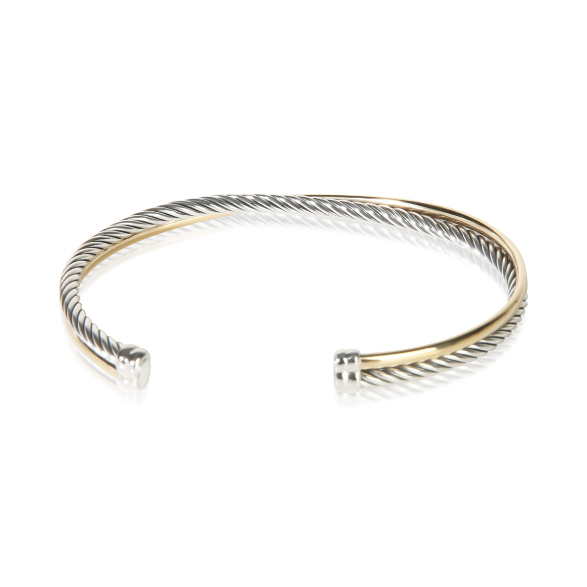 David Yurman Yellow Gold & Sterling Silver Crossover Bracelet 3