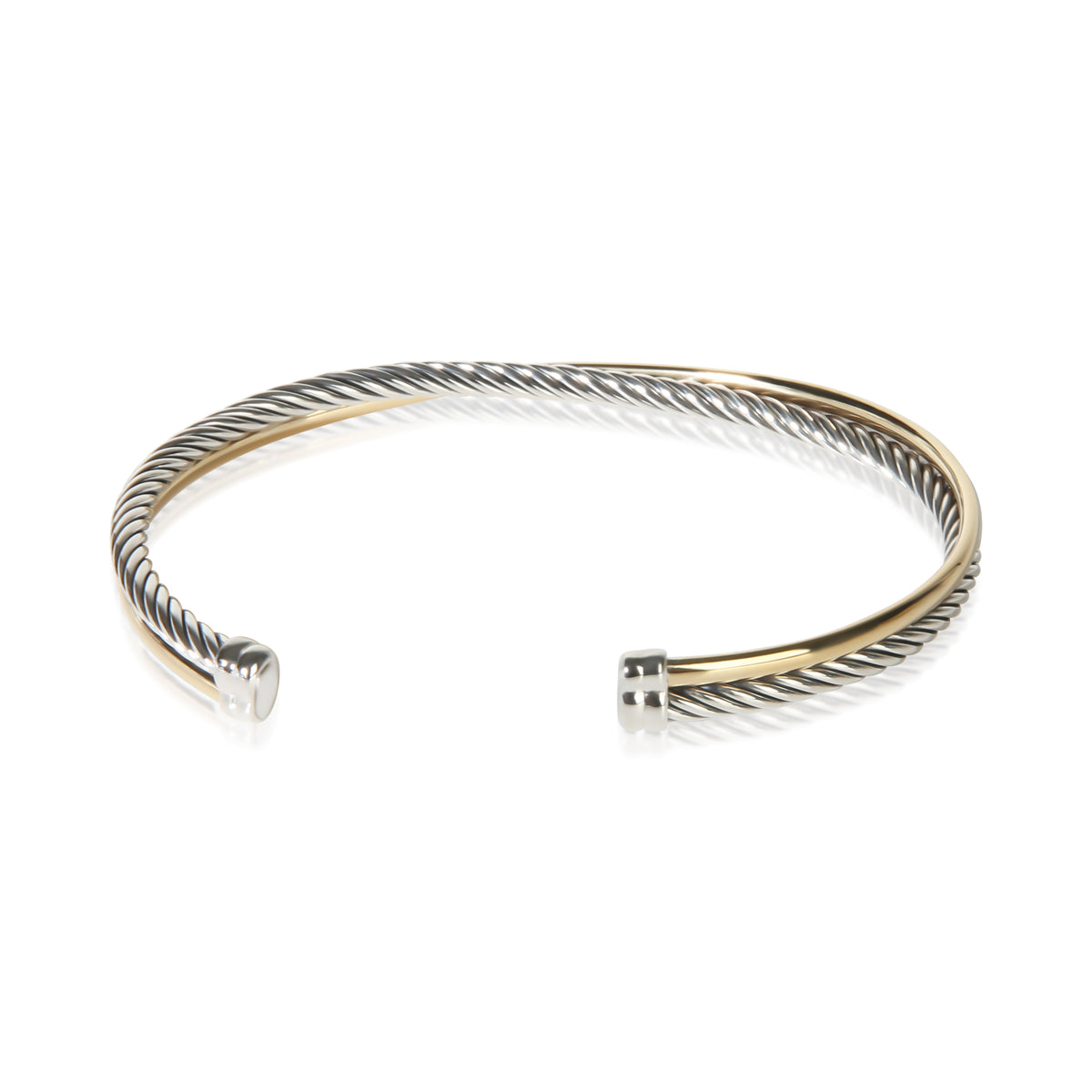 David Yurman Yellow Gold & Sterling Silver Crossover Bracelet 4