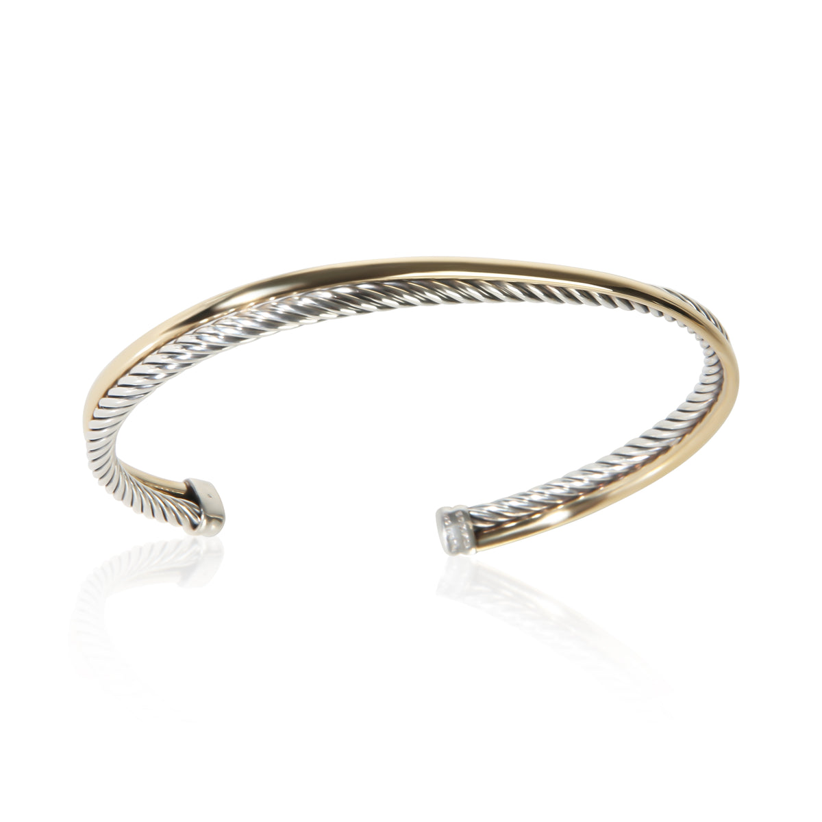 David Yurman Yellow Gold & Sterling Silver Crossover Bracelet 5