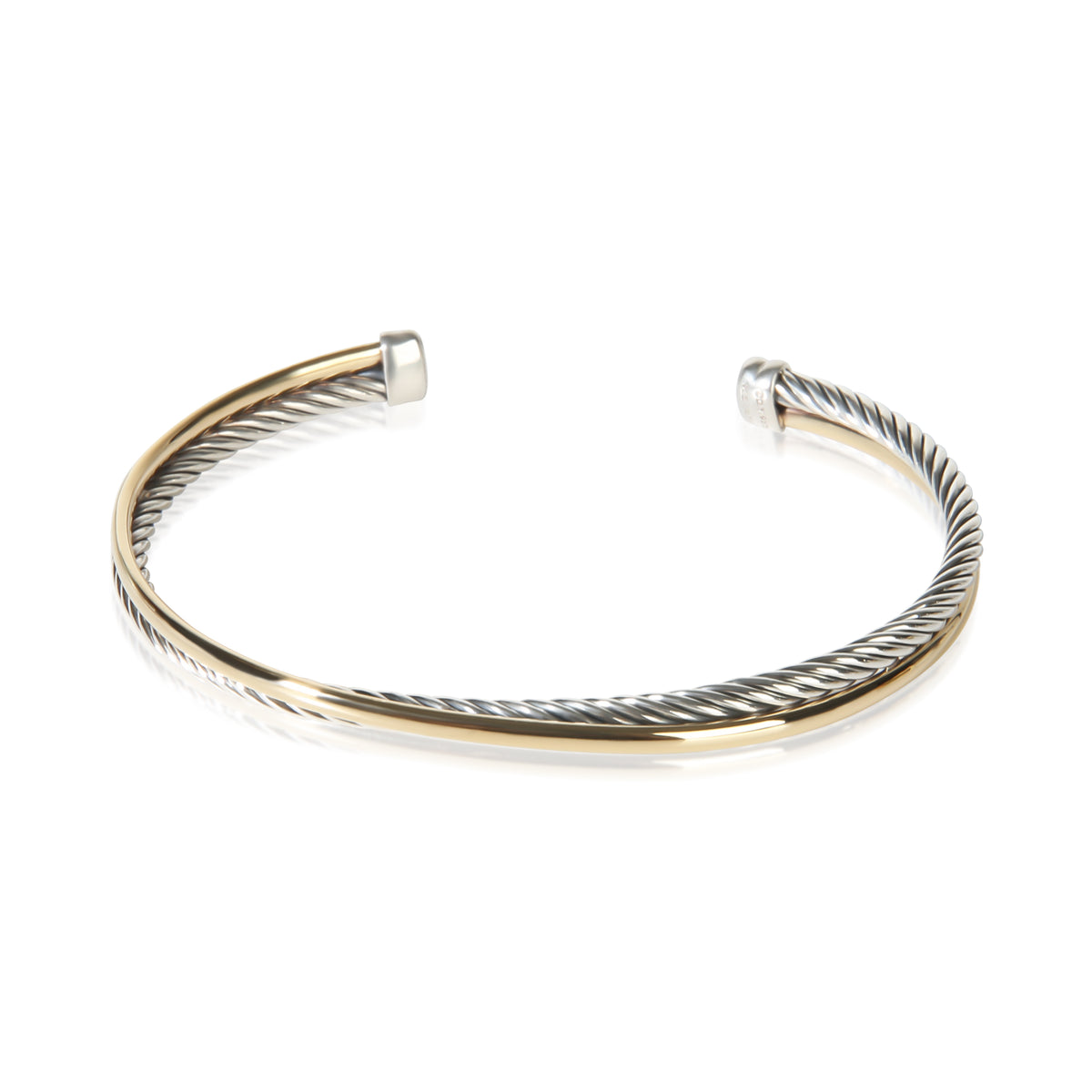 David Yurman Yellow Gold & Sterling Silver Crossover Bracelet fv