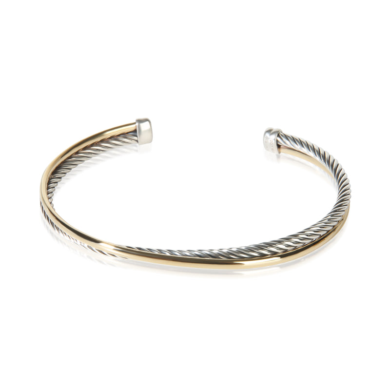 David Yurman Yellow Gold & Sterling Silver Crossover Bracelet fv