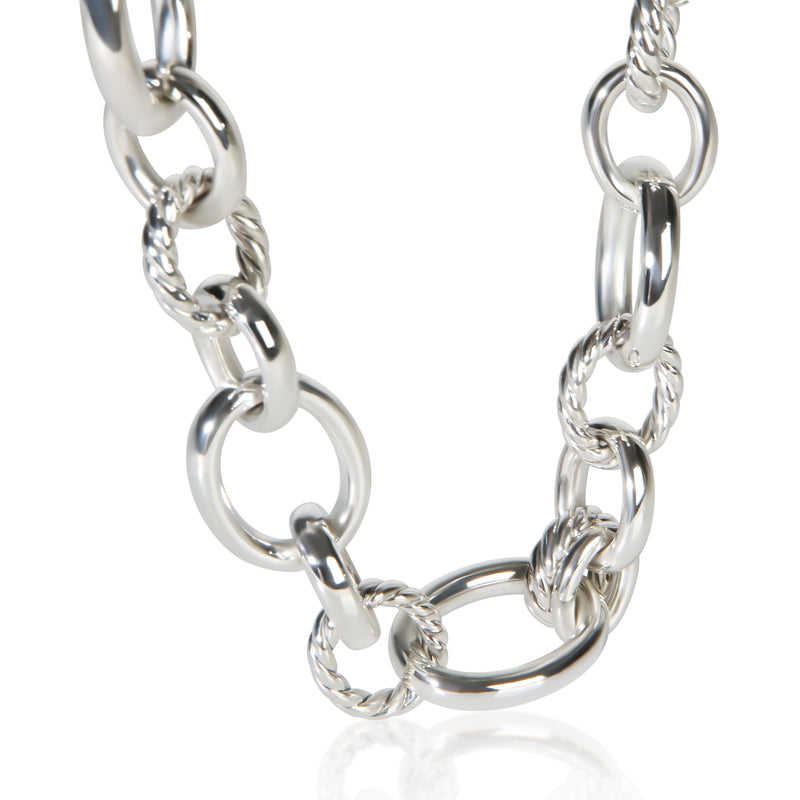 David Yurman Sterling Silver Diamond Mercer Necklace fv