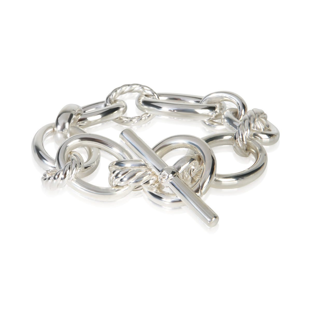 David Yurman Sterling Silver Diamond Mercer Bracelet fv