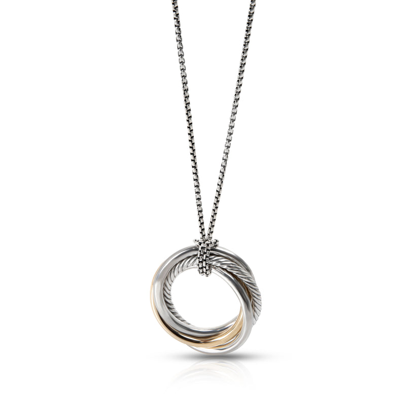 David Yurman Yellow Gold & Sterling Silver Crossover Pendant