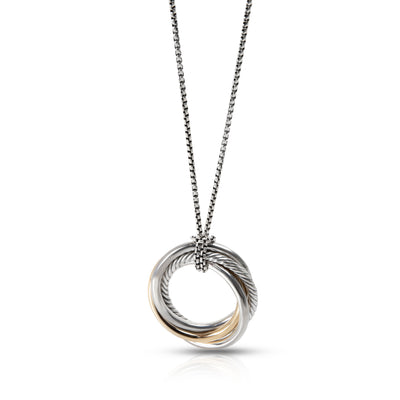 David Yurman Yellow Gold & Sterling Silver Crossover Pendant
