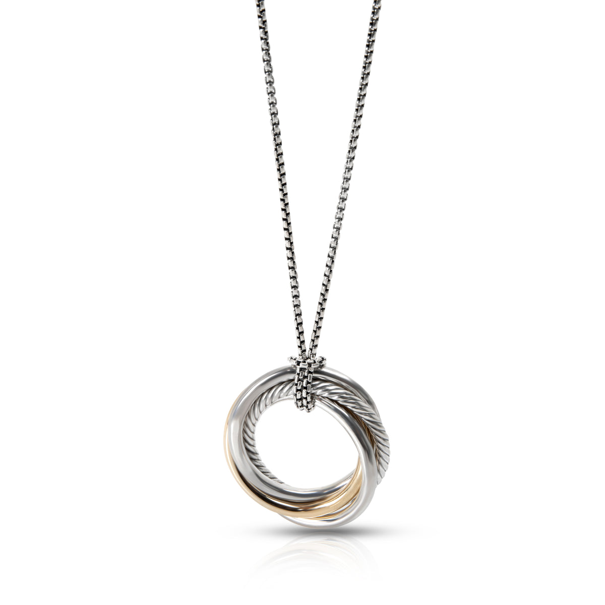 David Yurman Yellow Gold & Sterling Silver Crossover Pendant
