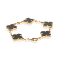 Van Cleef & Arpels Yellow Gold Onyx Vintage Alhambra Bracelet 3
