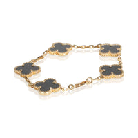 Van Cleef & Arpels Yellow Gold Onyx Vintage Alhambra Bracelet 4