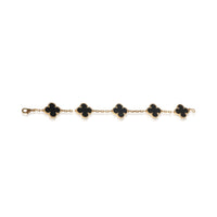 Van Cleef & Arpels Yellow Gold Onyx Vintage Alhambra Bracelet 5