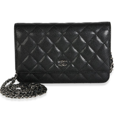 Chanel Black Quilted Caviar Classic Wallet On Chain Handbag id