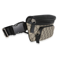 Gucci Black Beige GG Supreme Canvas Belt Bag Handbag 3