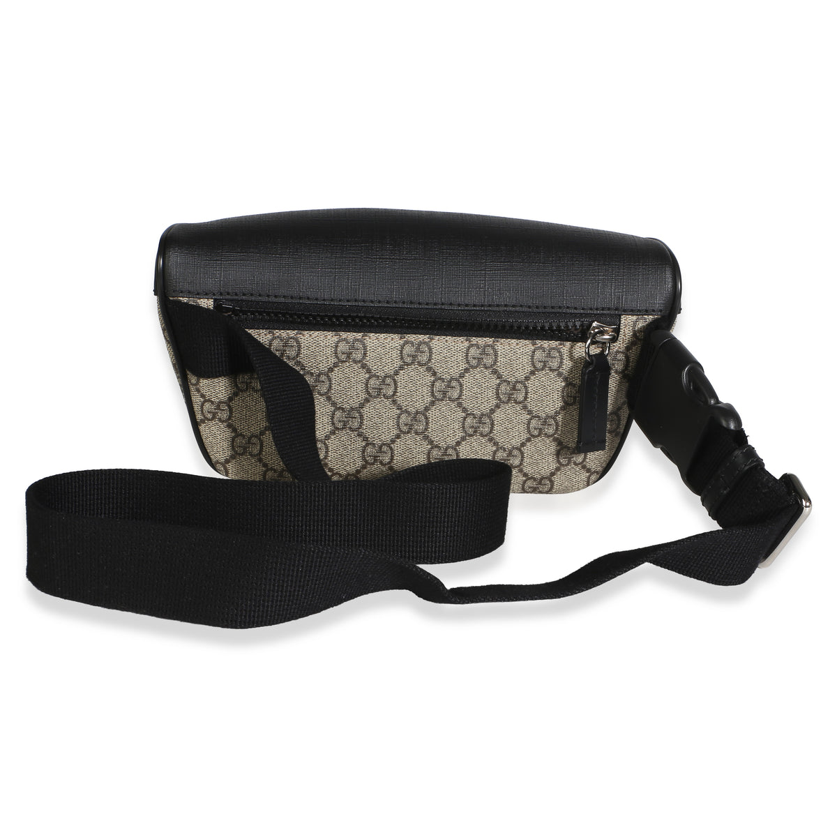 Gucci Black Beige GG Supreme Canvas Belt Bag Handbag 4