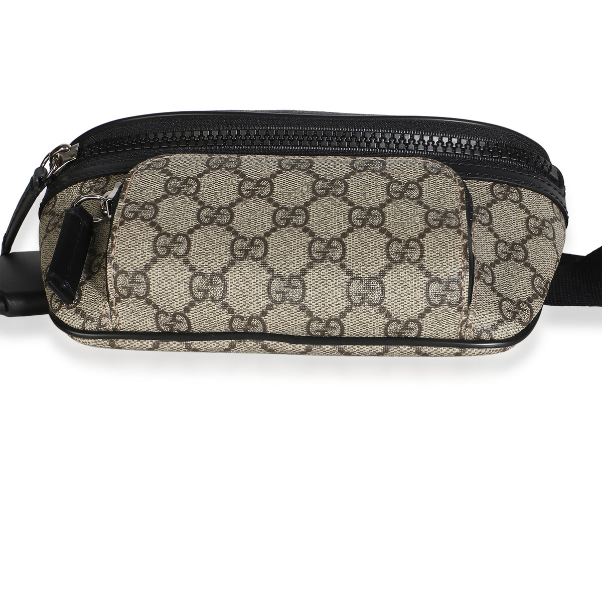 Gucci Black Beige GG Supreme Canvas Belt Bag Handbag 5