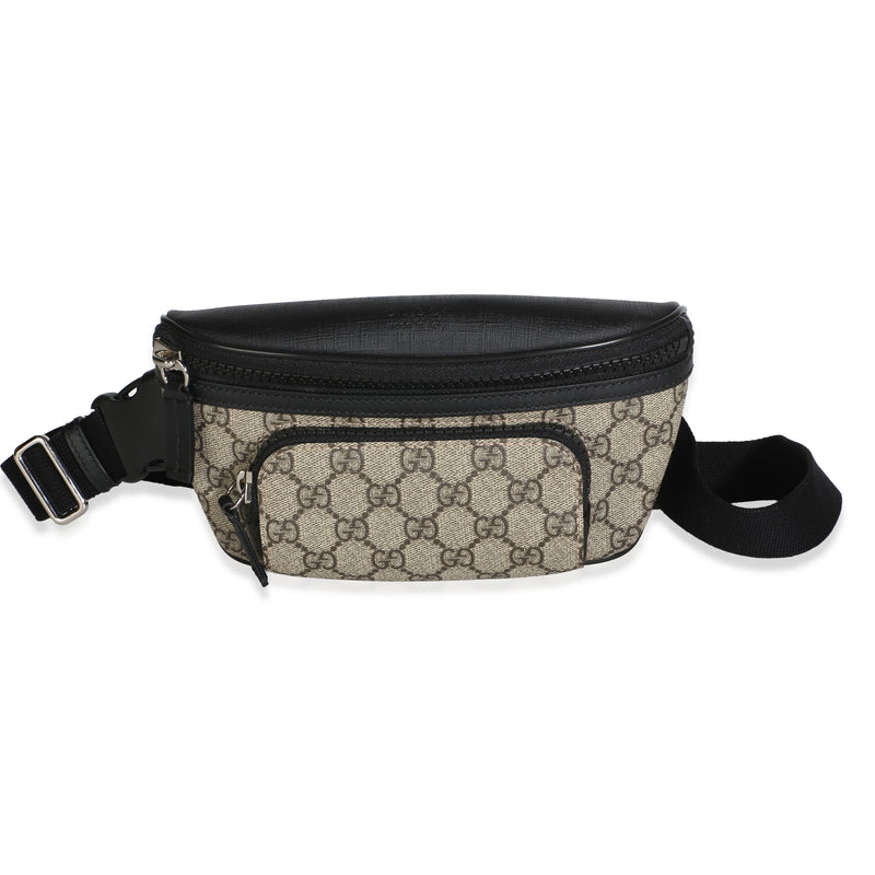 Gucci Black Beige GG Supreme Canvas Belt Bag Handbag id