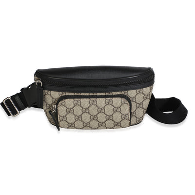 Gucci Black Beige GG Supreme Canvas Belt Bag Handbag fv