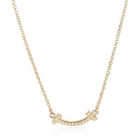 Tiffany & Co. Yellow Gold Diamond Mini Model Tiffany T Smile Pendant fv