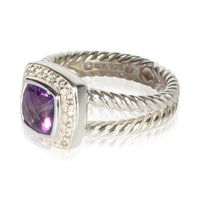 David Yurman Sterling Silver Amethyst and Diamond Petite Albion Ring 2