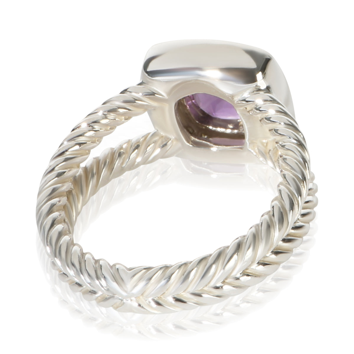 David Yurman Sterling Silver Amethyst and Diamond Petite Albion Ring 3