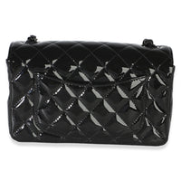 Chanel So Black Quilted Patent Mini Rectangular Flap Bag Handbag 4