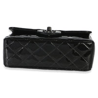 Chanel So Black Quilted Patent Mini Rectangular Flap Bag Handbag 5