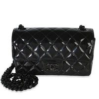 Chanel So Black Quilted Patent Mini Rectangular Flap Bag Handbag id
