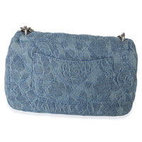 Chanel Blue Quilted Denim Camellia Sweetheart Mini Flap Bag Handbag 4
