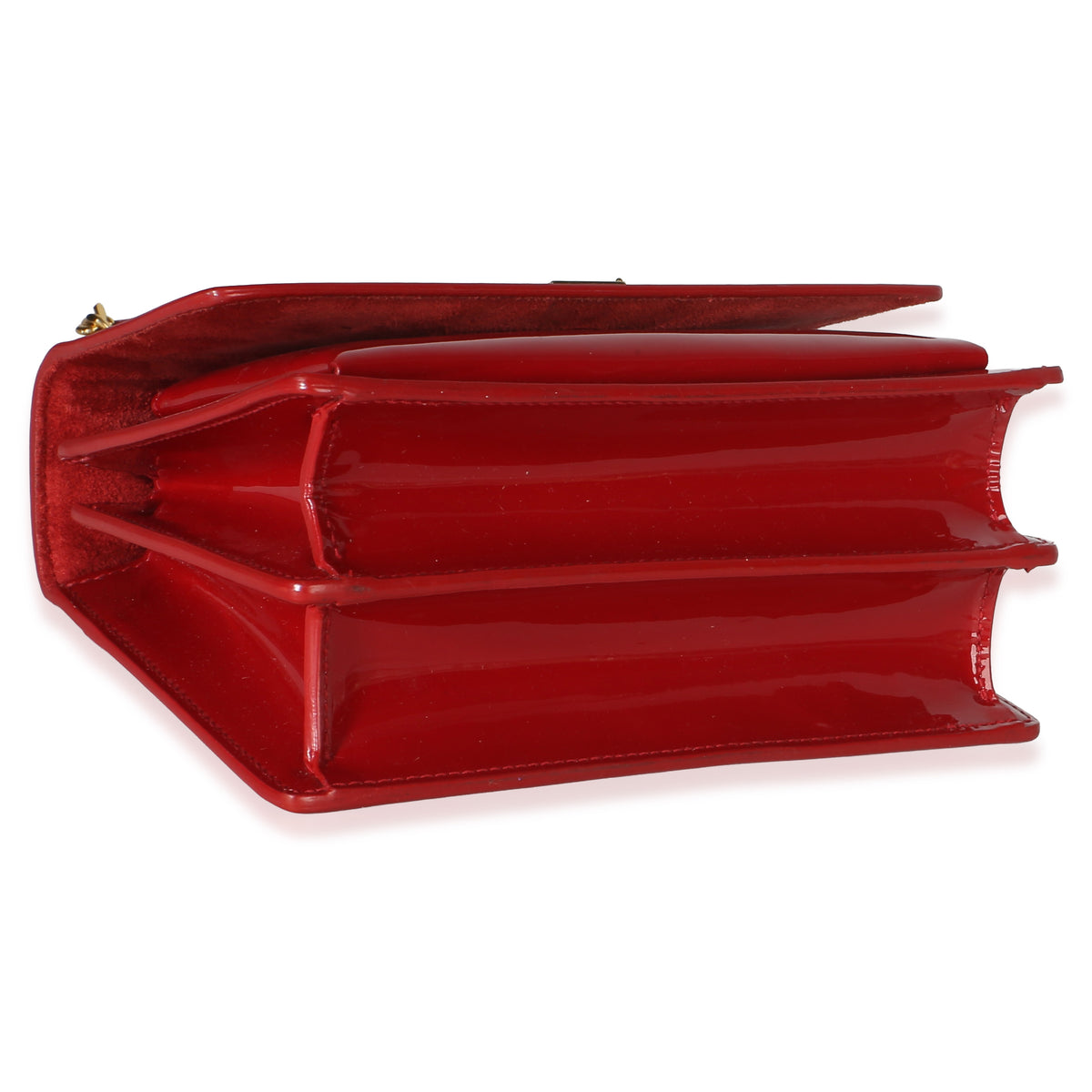 Saint Laurent Red Patent Small Monogram Sunset Chain Bag Handbag 7