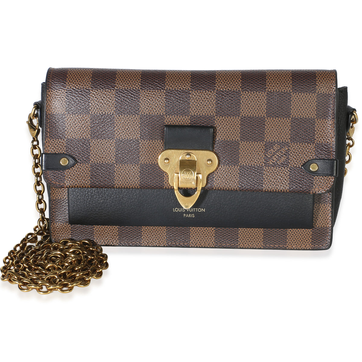 Louis Vuitton Black Damier Ebene Vavin Wallet On Chain Handbag id