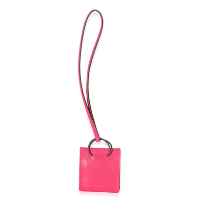 Hermès Rose Mexico Milo Lambskin Swift Shopping Bag Charm id
