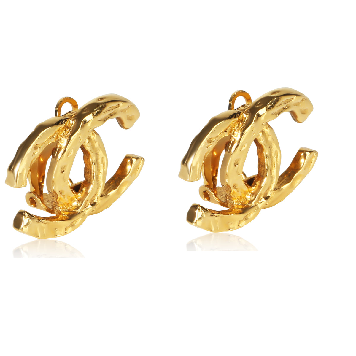 Chanel Gold Plated Vintage CC Earrings 2