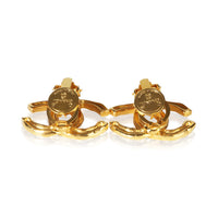 Chanel Gold Plated Vintage CC Earrings 4