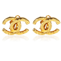 Chanel Gold Plated Vintage CC Earrings fv