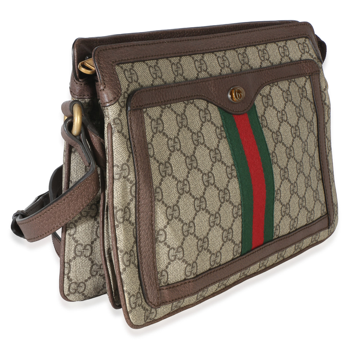 Gucci Beige New Acero GG Supreme Canvas Web Medium Ophidia Shoulder Bag Handbag 3