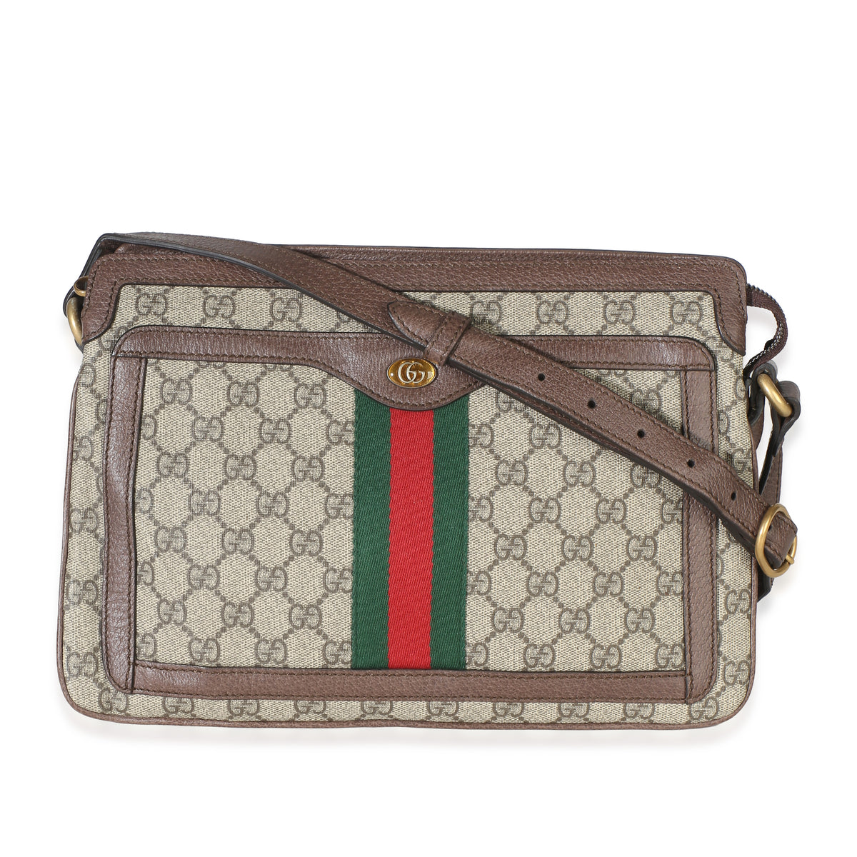 Gucci Beige New Acero GG Supreme Canvas Web Medium Ophidia Shoulder Bag Handbag id