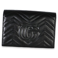 Gucci Black Matelasse Calfskin GG Marmont Chain Wallet Handbag 4
