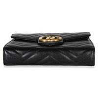 Gucci Black Matelasse Calfskin GG Marmont Chain Wallet Handbag 5